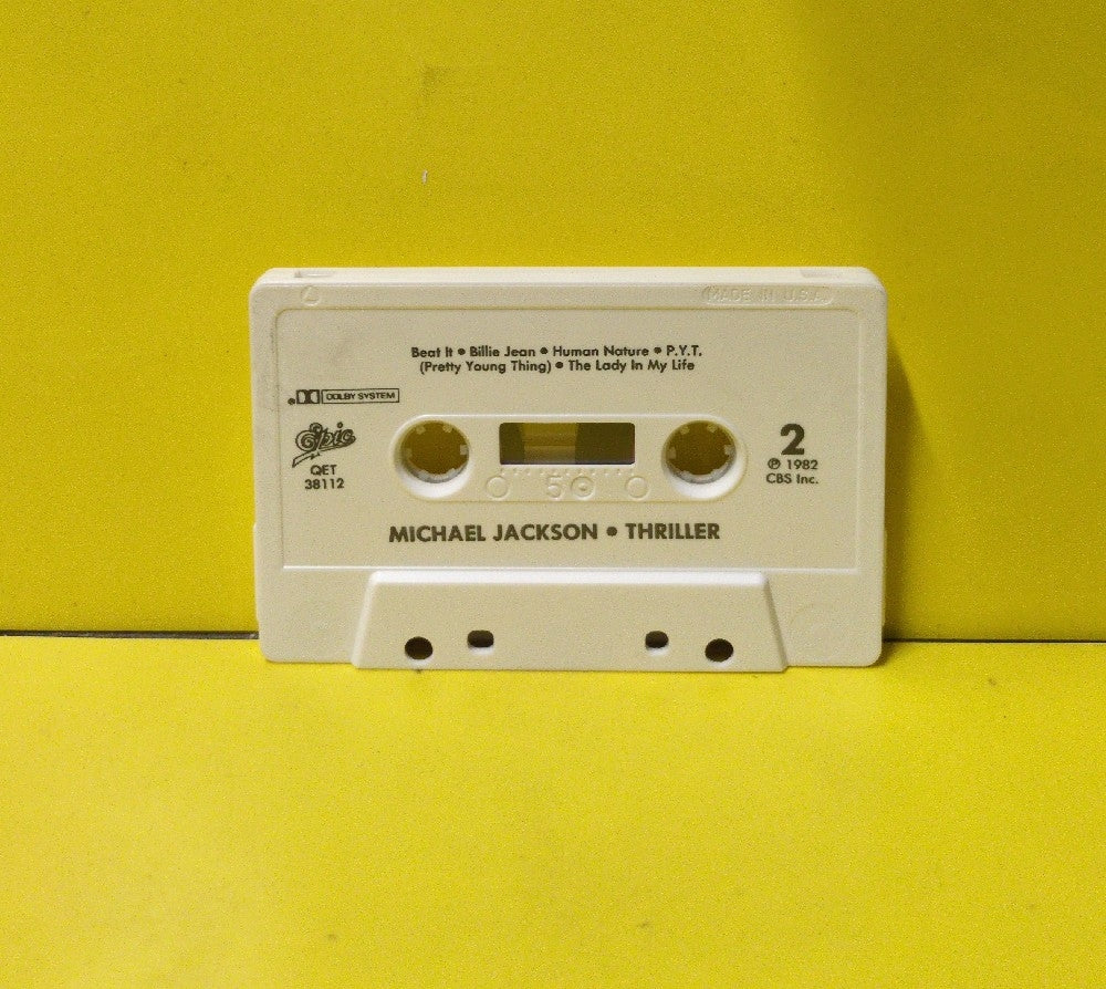Michael Jackson - Thriller - 1982 - QET 38112 - Used - EX - Cassettes - Black Back Case - White Tape Shell - Large Side Numbers