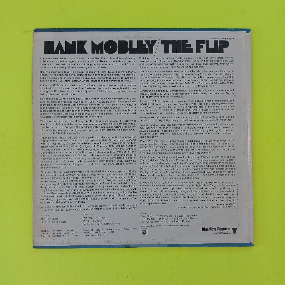 Hank Mobley - The Flip VAN GELDER - 1970 - BST 84329 - Used - VG++ - Vinyl