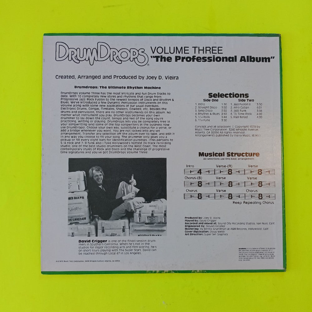 Joey D. Vieira - DrumDrops Volume 3 The Professional Album - 1979 - DD-7779 - Used - VG++ - Vinyl