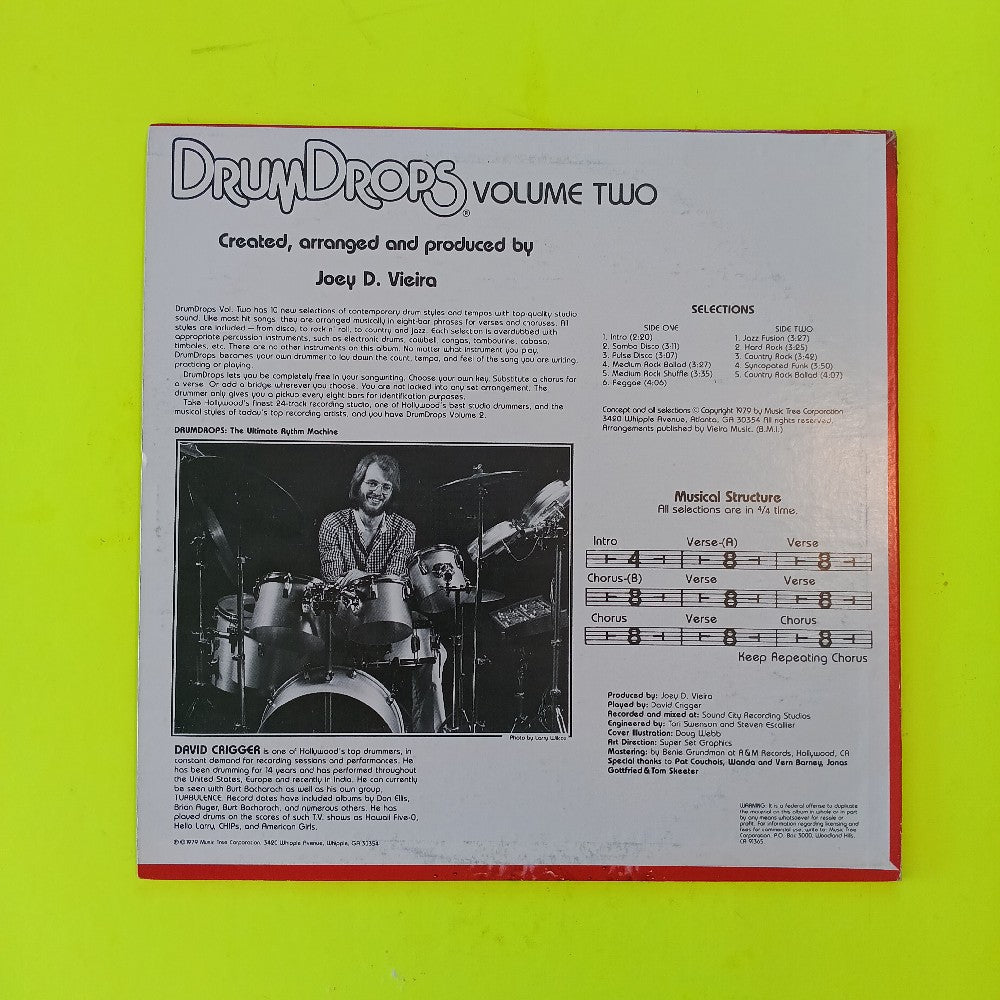 Joey D. Vieira - DrumDrops Volume Two 2 - 1979 - DD-7778 - Used - VG++ - Vinyl