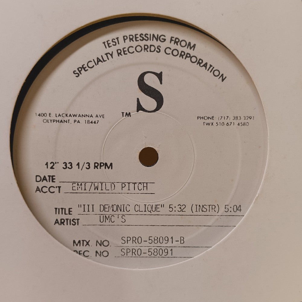 UMC's - Time To Set It Straight TEST PRESS - 1993 - SPRO-58091 - Used - VG++ - Vinyl