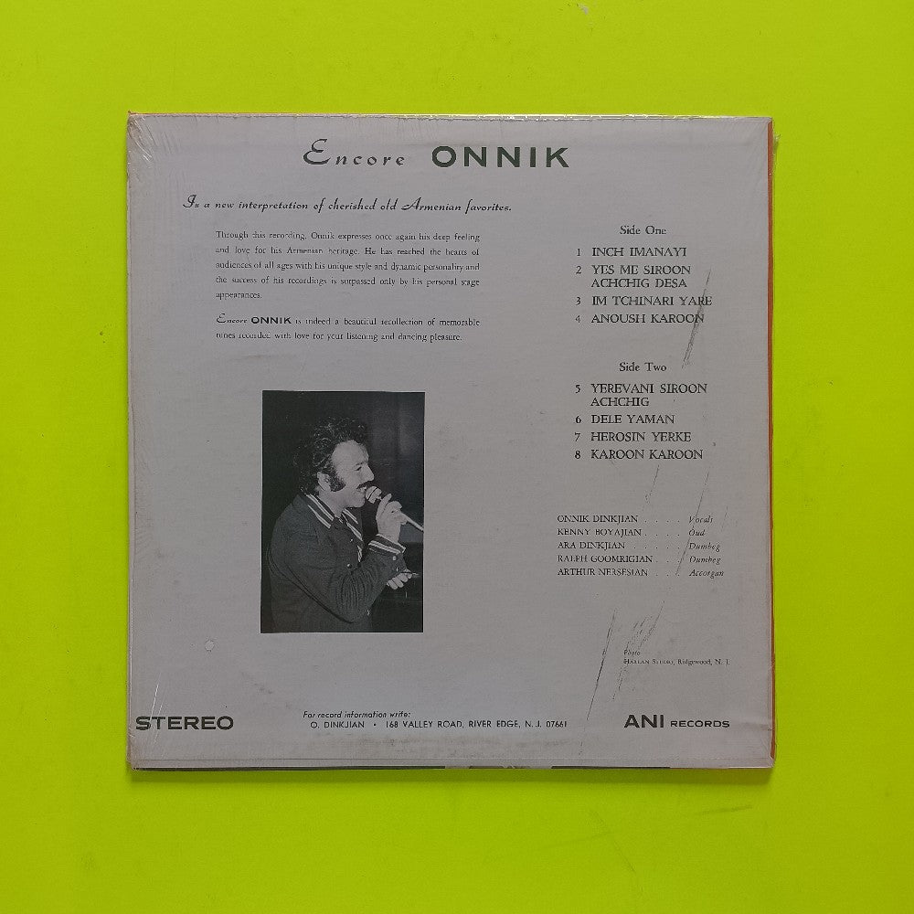 Onnik Dinkjian  - Encore - 1974 - Used - VG+ - Vinyl