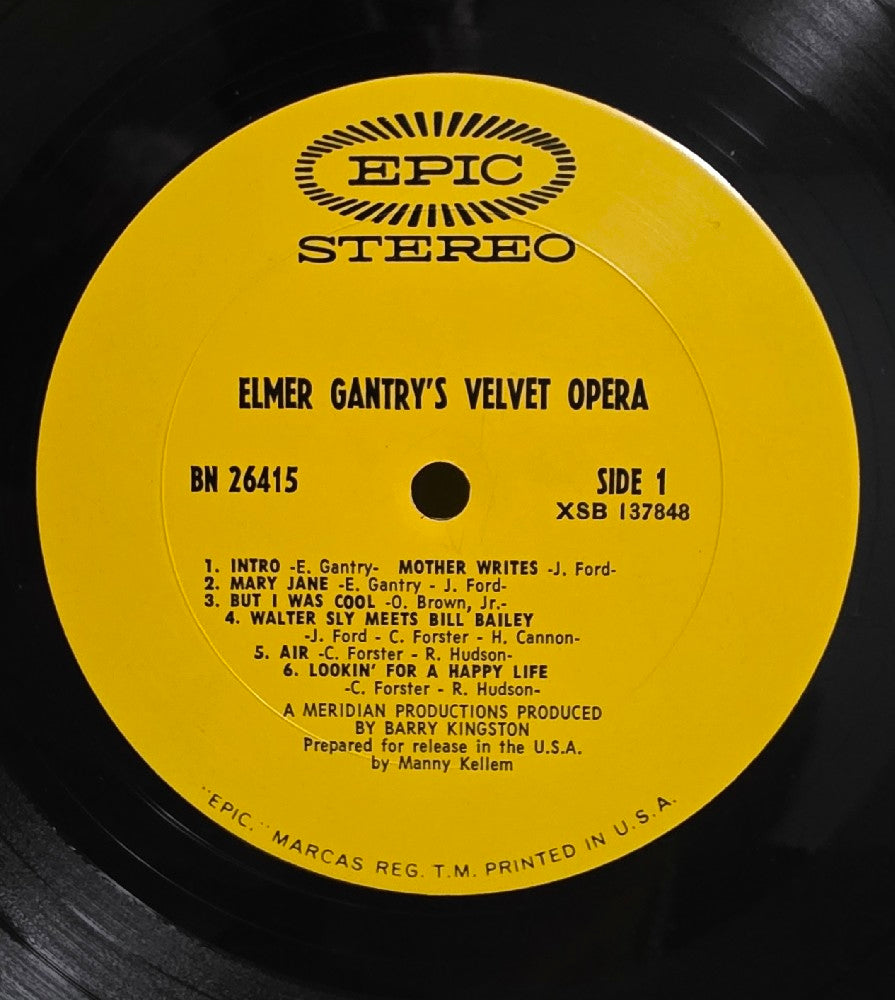 Elmer Gantry's Velvet Opera - Elmer Gantry's Velvet Opera / Promo  - 1968 - XSB 137848 - Used - VG++ - Vinyl