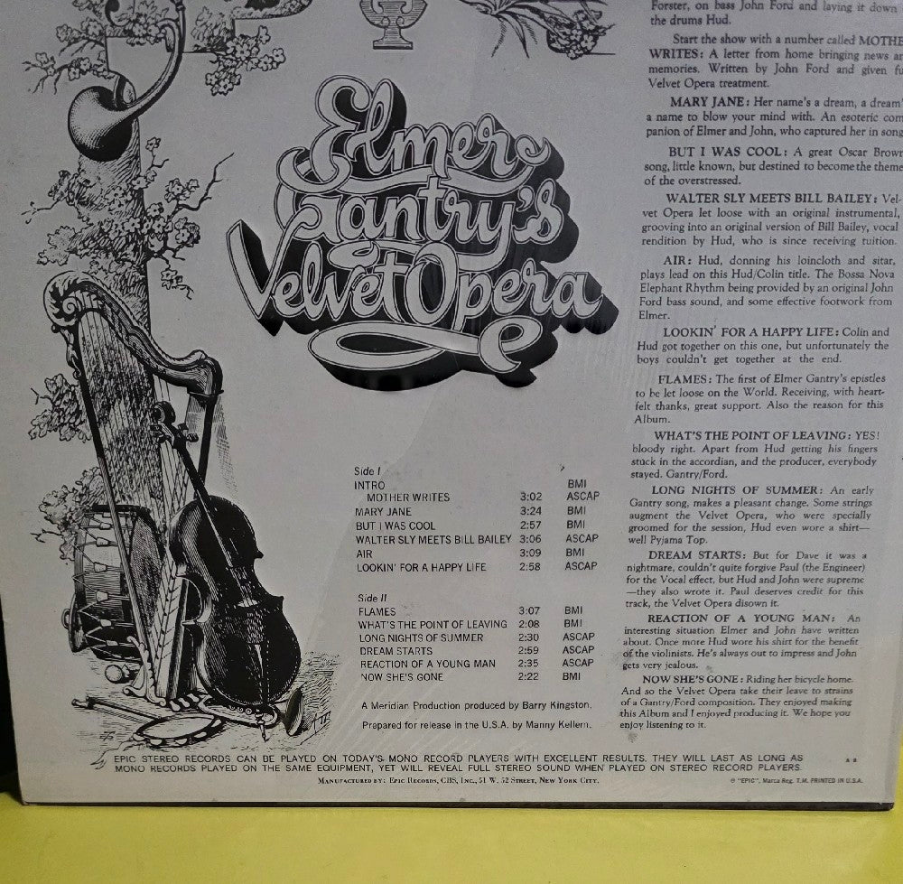Elmer Gantry's Velvet Opera - Elmer Gantry's Velvet Opera / Promo  - 1968 - XSB 137848 - Used - VG++ - Vinyl