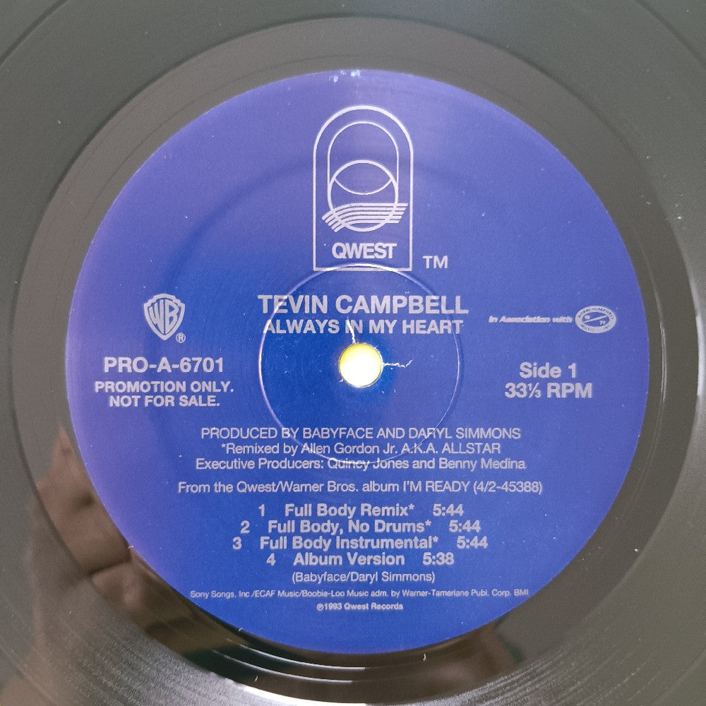 Kevin Campbell - Always In My Head 12" PROMO - 1994 - PRO-A-6701 - Used - NM - Vinyl