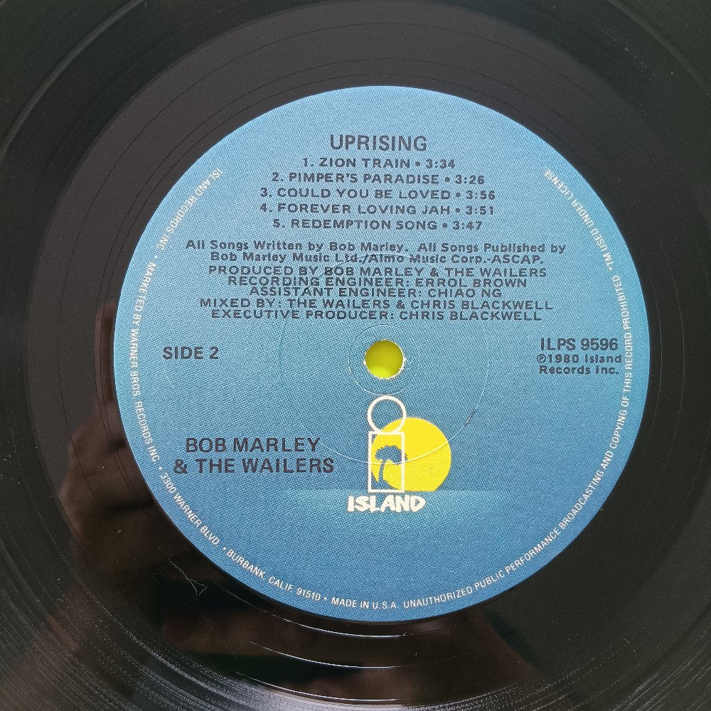 Bob Marley & The Wailers - Uprising  - 1980 - ILPS 9596 - Used - VG++ - Vinyl