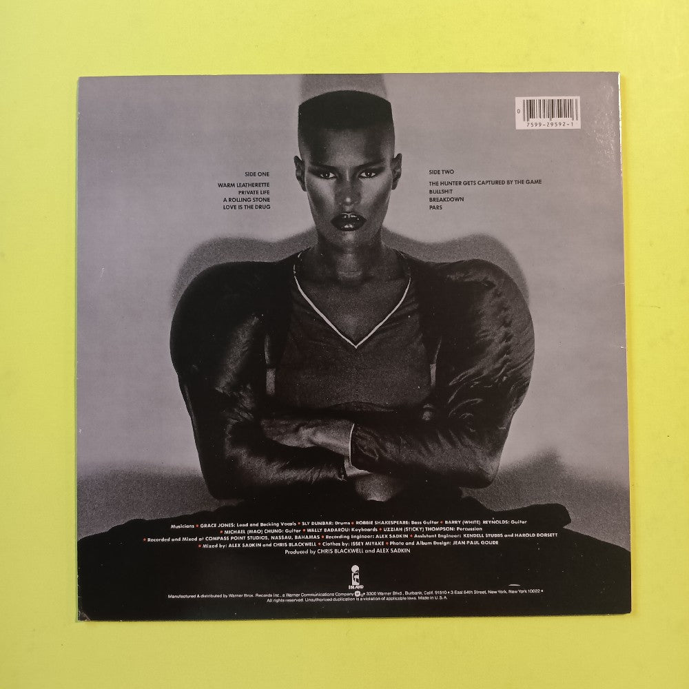 Grace Jones - Warm Leatherette - 1980 - ILPS 9592 - Used - VG++ - Vinyl
