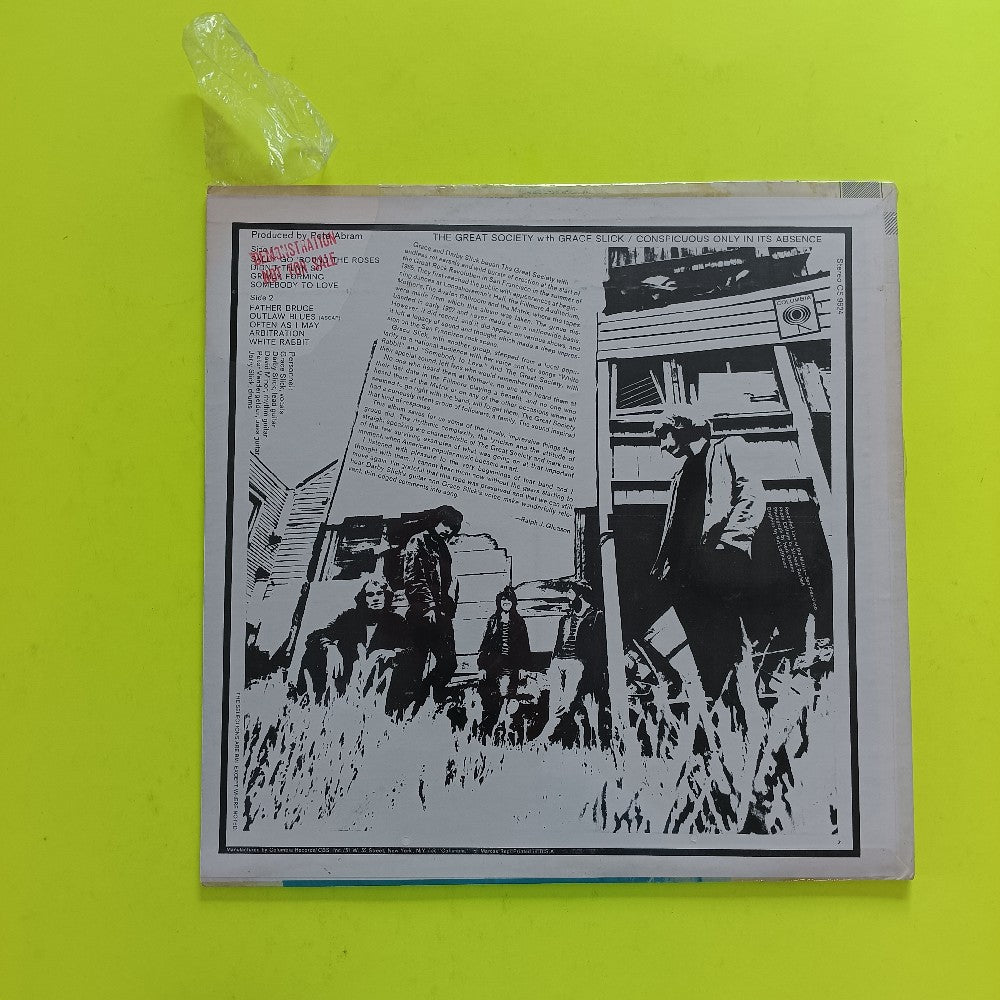 The Great Society & Grace Slick - Conspicuous Only In It's Absence PROMO - 1968 - CS 9624 - New - Sealed - Vinyl