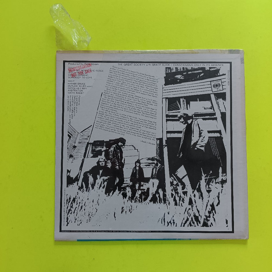 The Great Society & Grace Slick - Conspicuous Only In It's Absence PROMO - 1968 - CS 9624 - New - Sealed - Vinyl