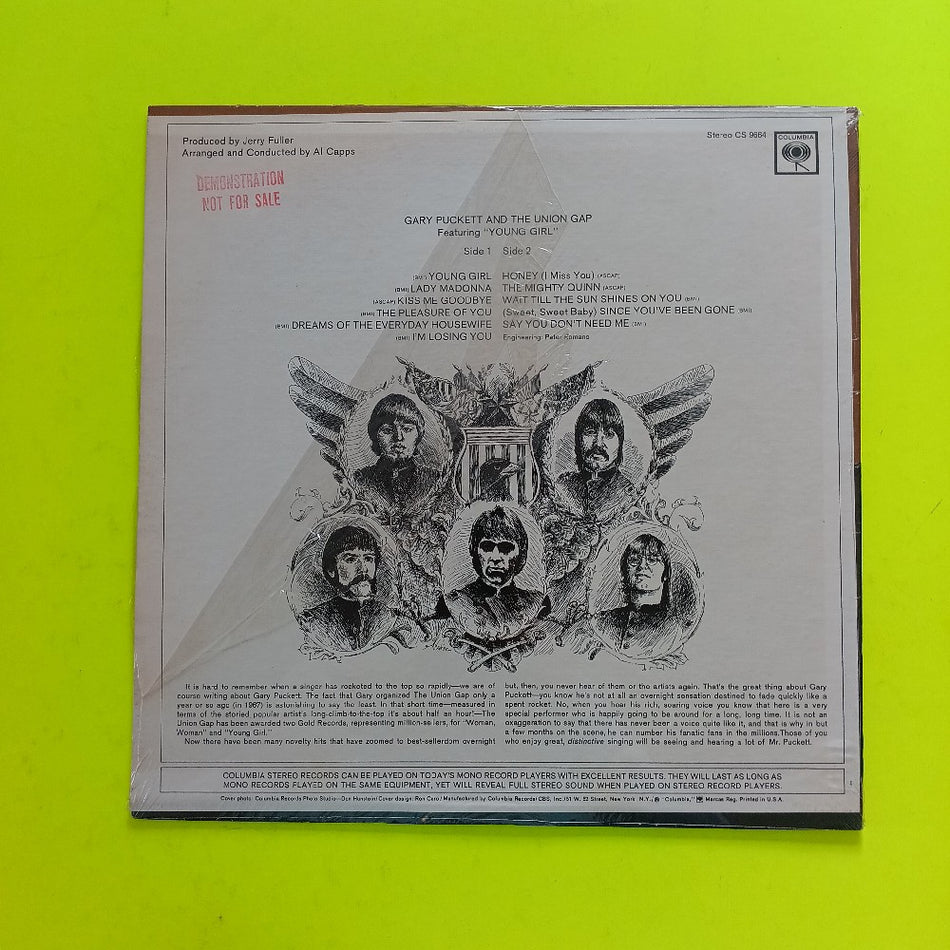 Gary Puckett & The Union Gap - Featuring Young Girl PROMO - 1968 - CS 9664 - New - Sealed - Vinyl