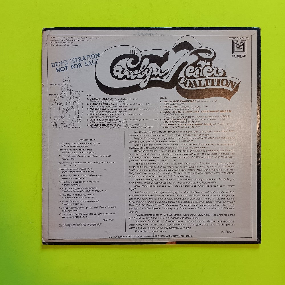Carolyn Hester Coalition - Self Titled PROMO - 1968 - MD 1001 - Used - EX - Vinyl