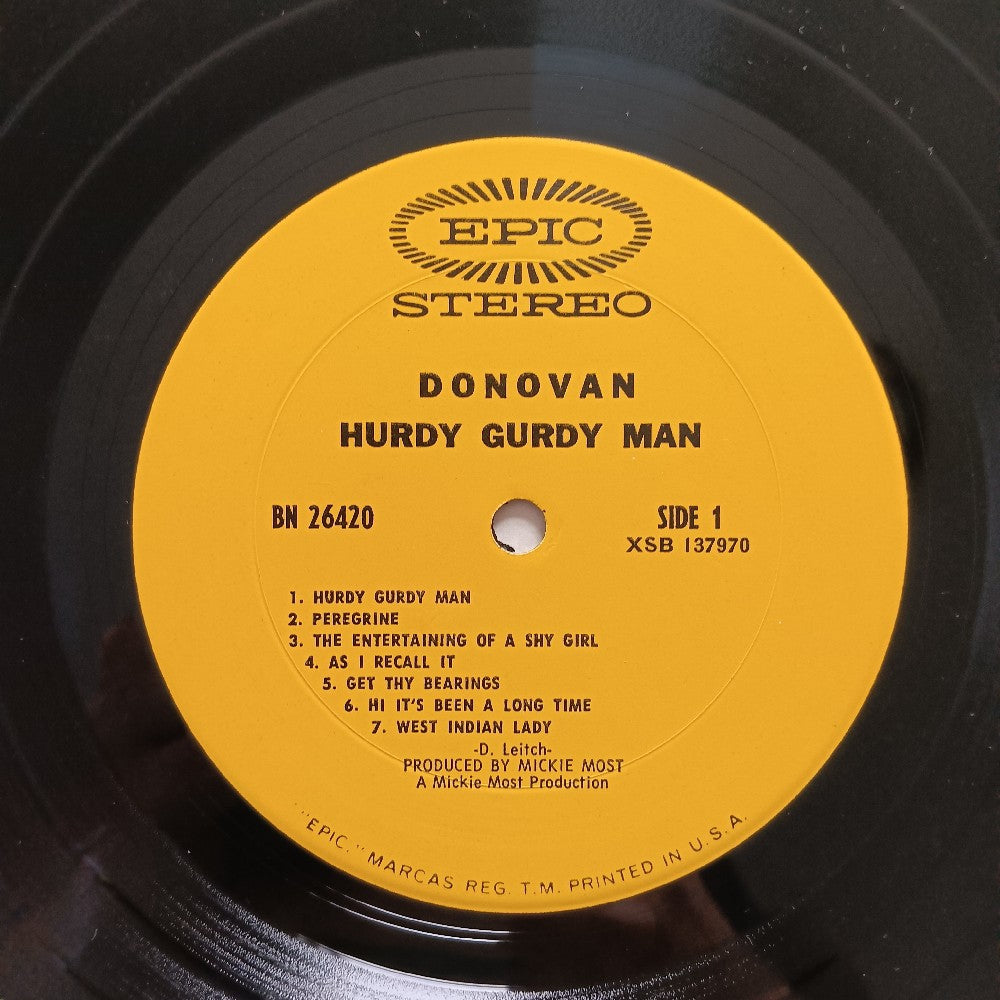 Donovan - The Hurdy Gurdy Man PROMO SHRINK - 1968 - BN 26420 - Used - EX - Vinyl