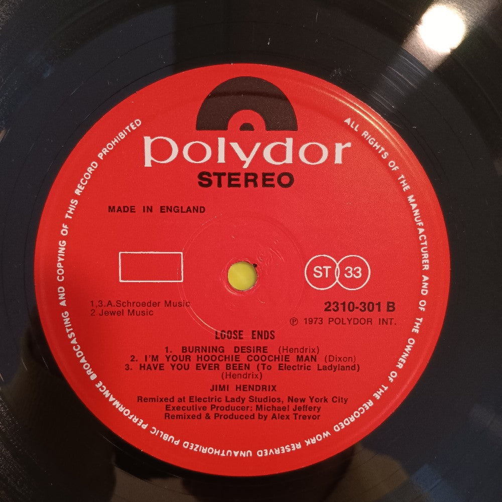 Jimi Hendrix - Loose Ends UK - 1974 - 2310 301 - Used - EX - Vinyl