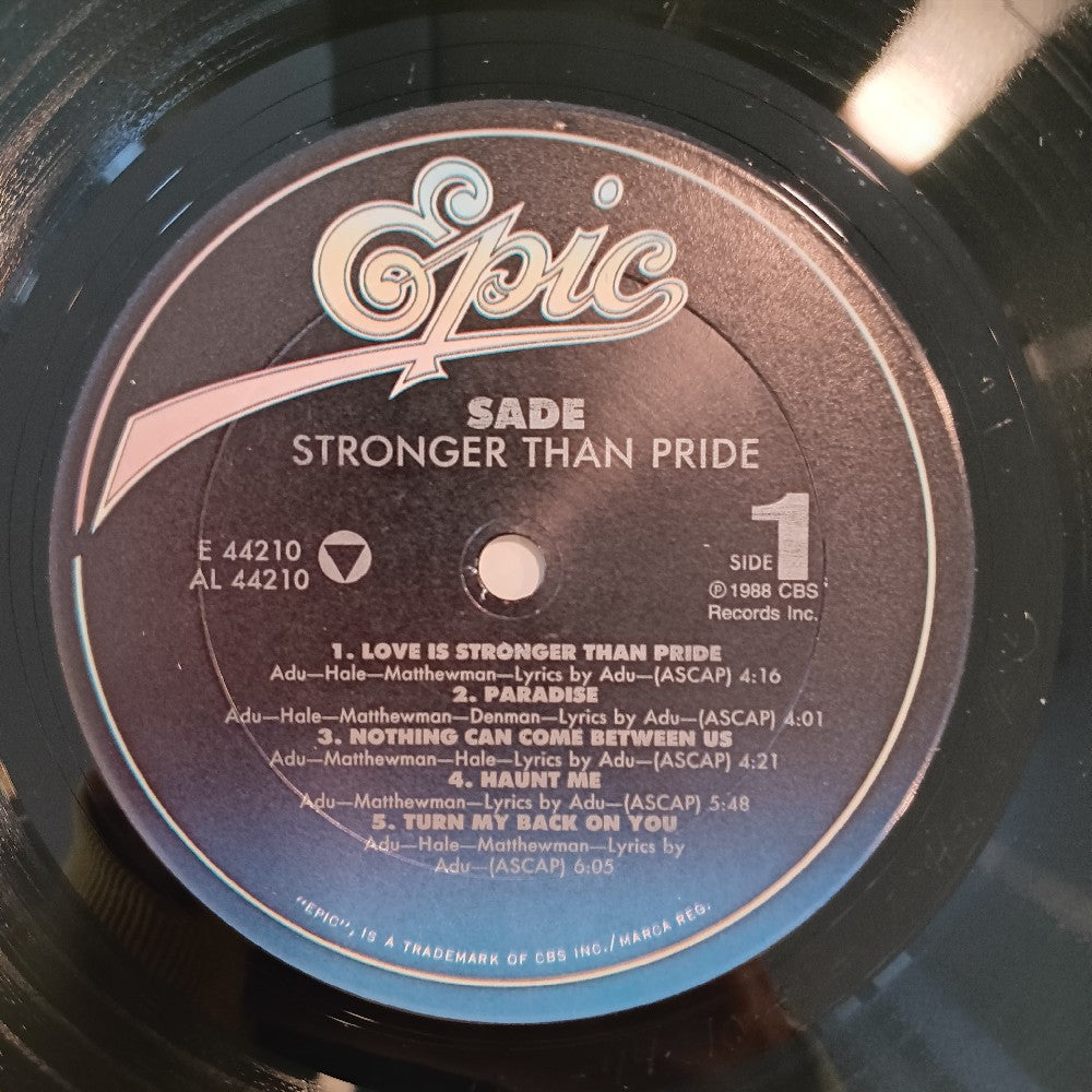 Sade - Stronger Than Pride SHRINK & HYPE - 1988 - OE 44210 - Used - EX - Vinyl