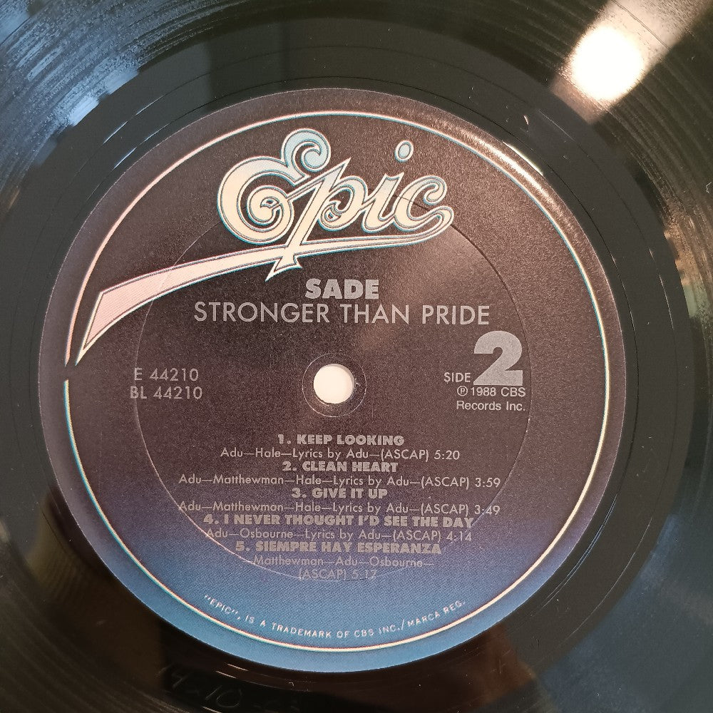 Sade - Stronger Than Pride SHRINK & HYPE - 1988 - OE 44210 - Used - EX - Vinyl