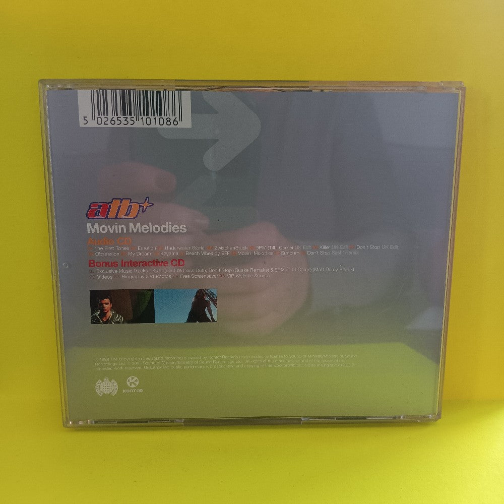ATB - Movin Melodies UK 2 CD - 1999 - ATBCDZ1 - Used - EX - CDs