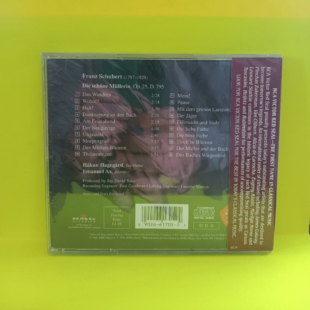 Håkan Hagegård, Emanuel Ax - Schubert: Die Schöne Müllerin - 1994 - 09026 61705 2 - New - Sealed - CDs