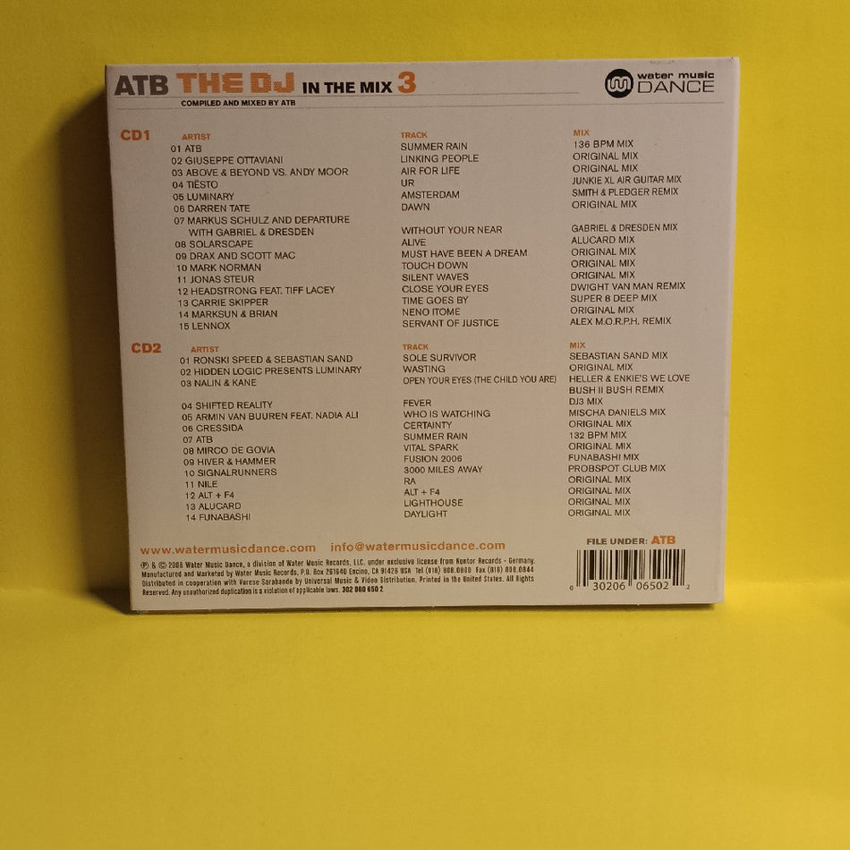 ATB - The DJ In The Mix 3 2CD - 2006 - 302 060 650-2 - Used - VG++ - CDs