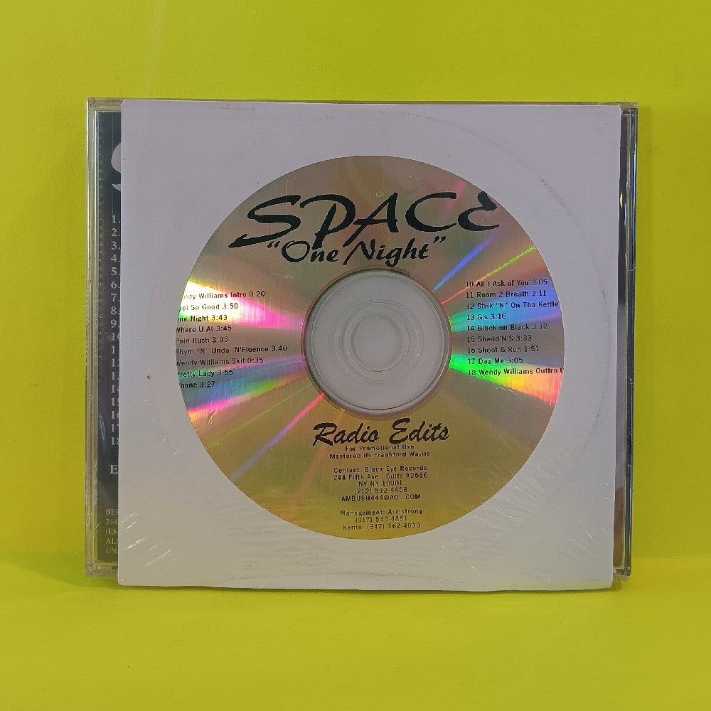 Space - One Night RADIO EDITS PROMO CD - BER005 - New - Sealed - CDs
