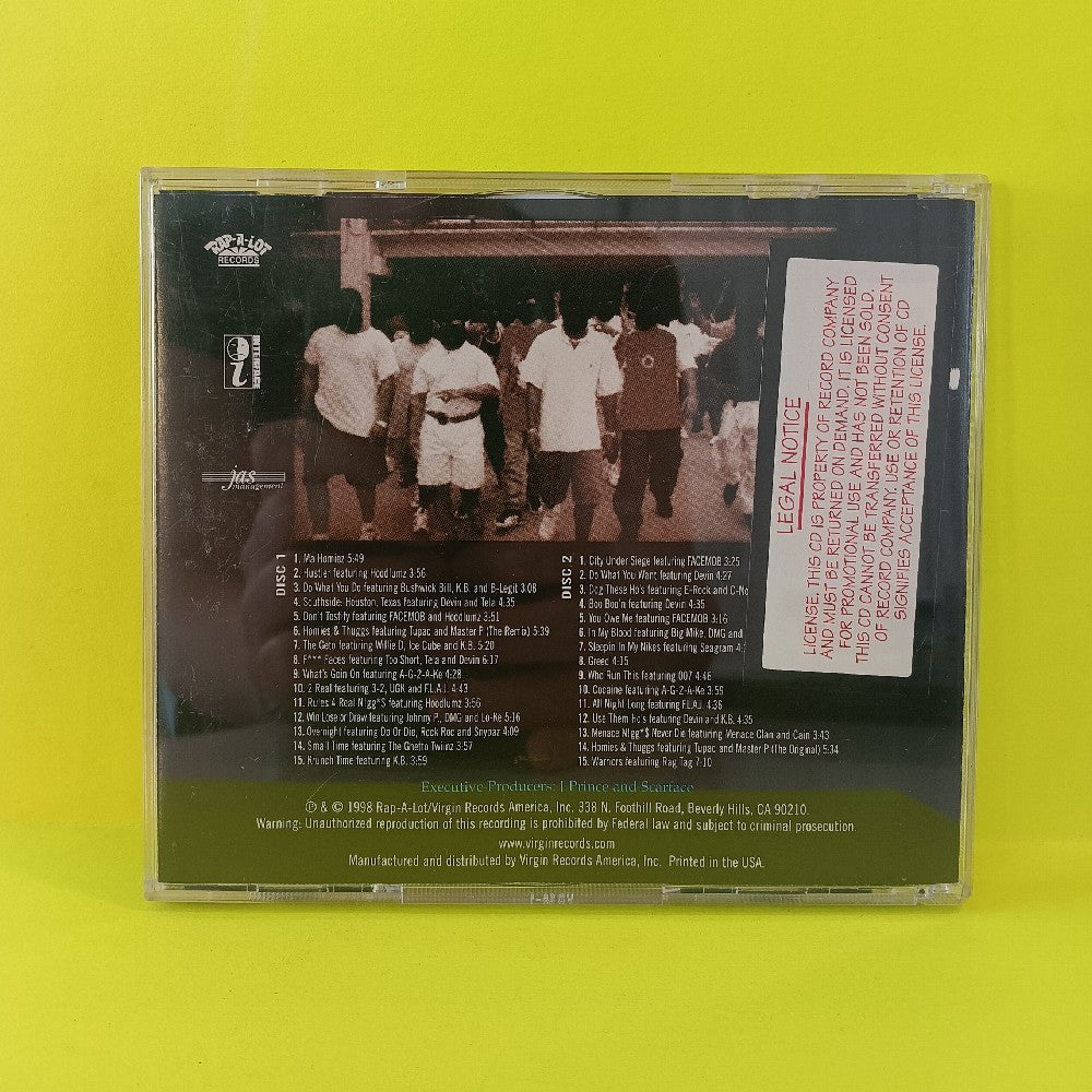 Scarface  - My Homies 2CD PROMO - 1998 - 7243 8 45471 2 7 - Used - VG++ - CDs