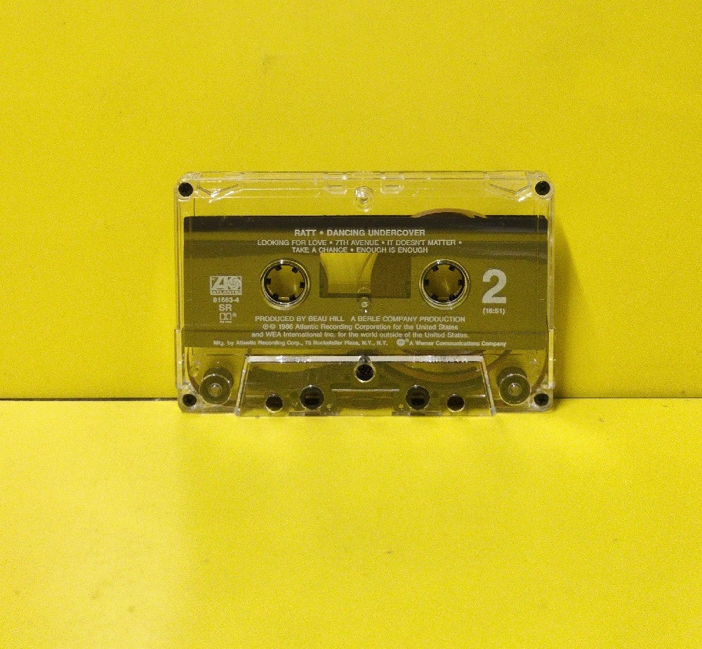 Ratt - Dancing Undercover - 1986 - 7 81683-4 - Used - EX - Cassettes - Clear Case - Clear Tape Shell