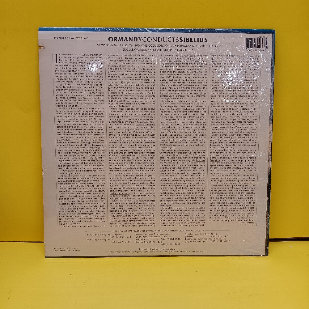 Eugene Ormandy Conducts Jean Sibelius - Symphony No. 7 Pohjola's Daughter - 1983 - ARL1-4566 - New - Sealed - Vinyl