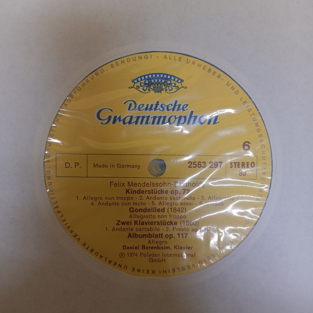 Daniel Barenboim - Felix Mendelssohn Bartholdy: Lieder Ohne Worte 3LP Box GERMANY - 1974 - 2740 104 - Used - EX - Vinyl