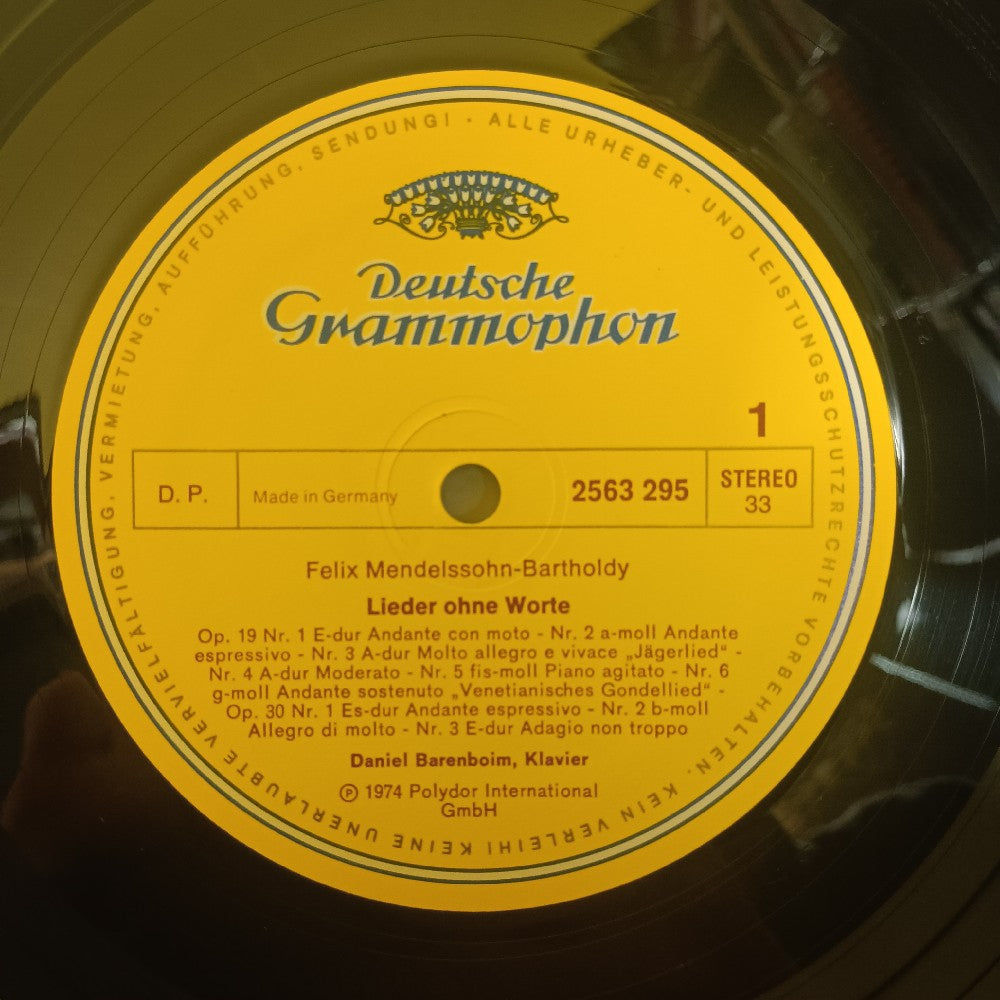 Daniel Barenboim - Felix Mendelssohn Bartholdy: Lieder Ohne Worte 3LP Box GERMANY - 1974 - 2740 104 - Used - EX - Vinyl
