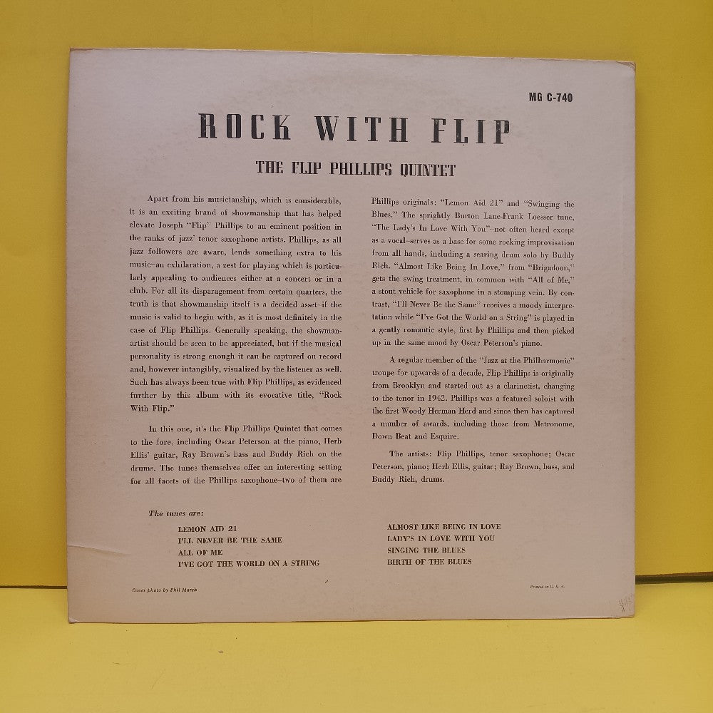 The Flip Phillips Quintet - Rock With Flip OG MONO - 1956 - MG C-740 - Used - VG++ - Vinyl