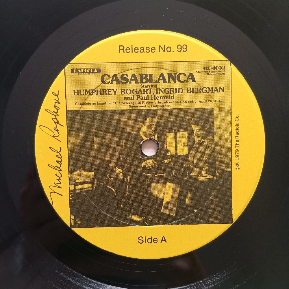 Humphrey Bogart & Ingrid Bergman - Casablanca / Casbah  - 1977 - MR-1099 - Used - VG++ - Vinyl