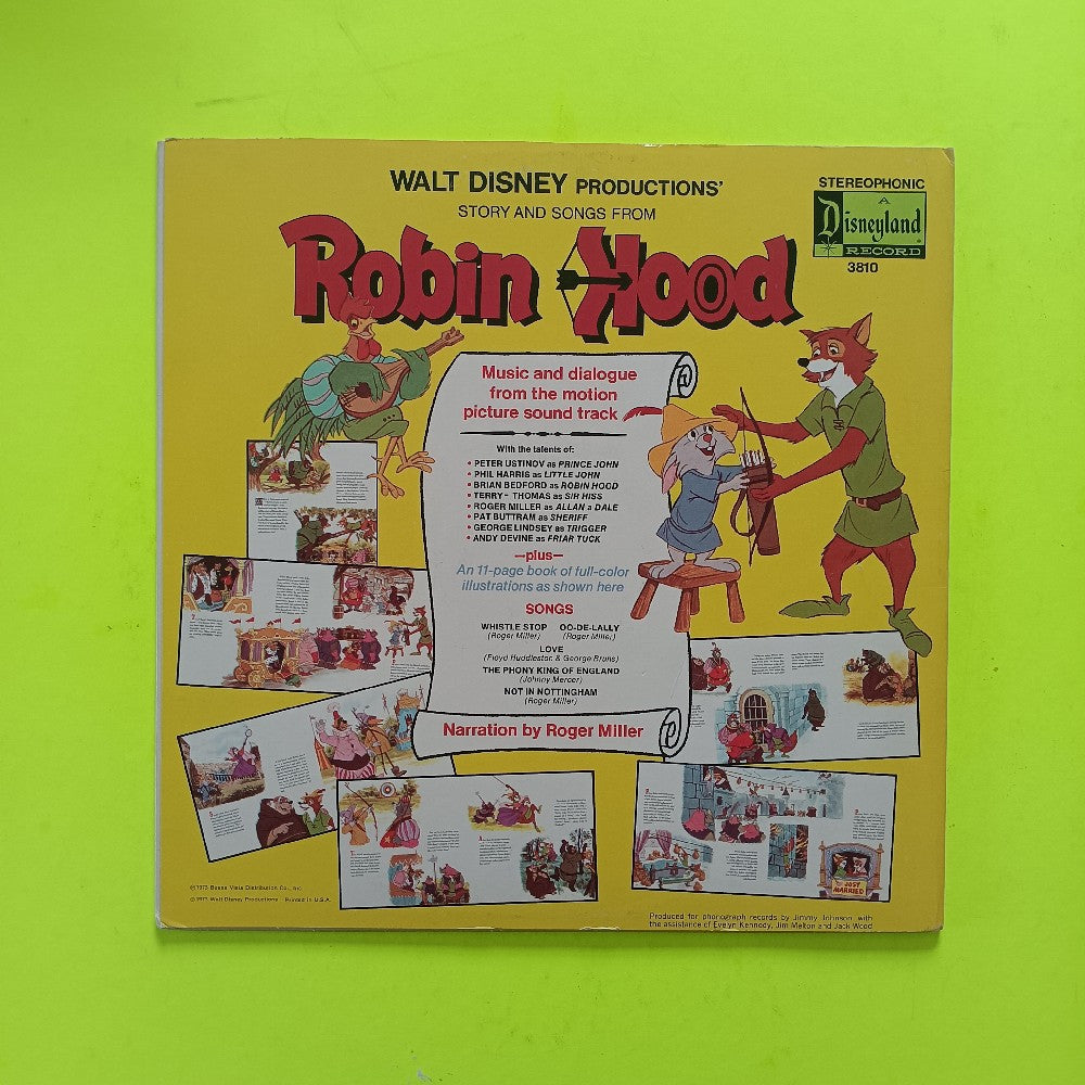 Walter Disney - Story And Songs From Robin Hood - 1976 - Disneyland 3810 - Used - VG++ - Vinyl