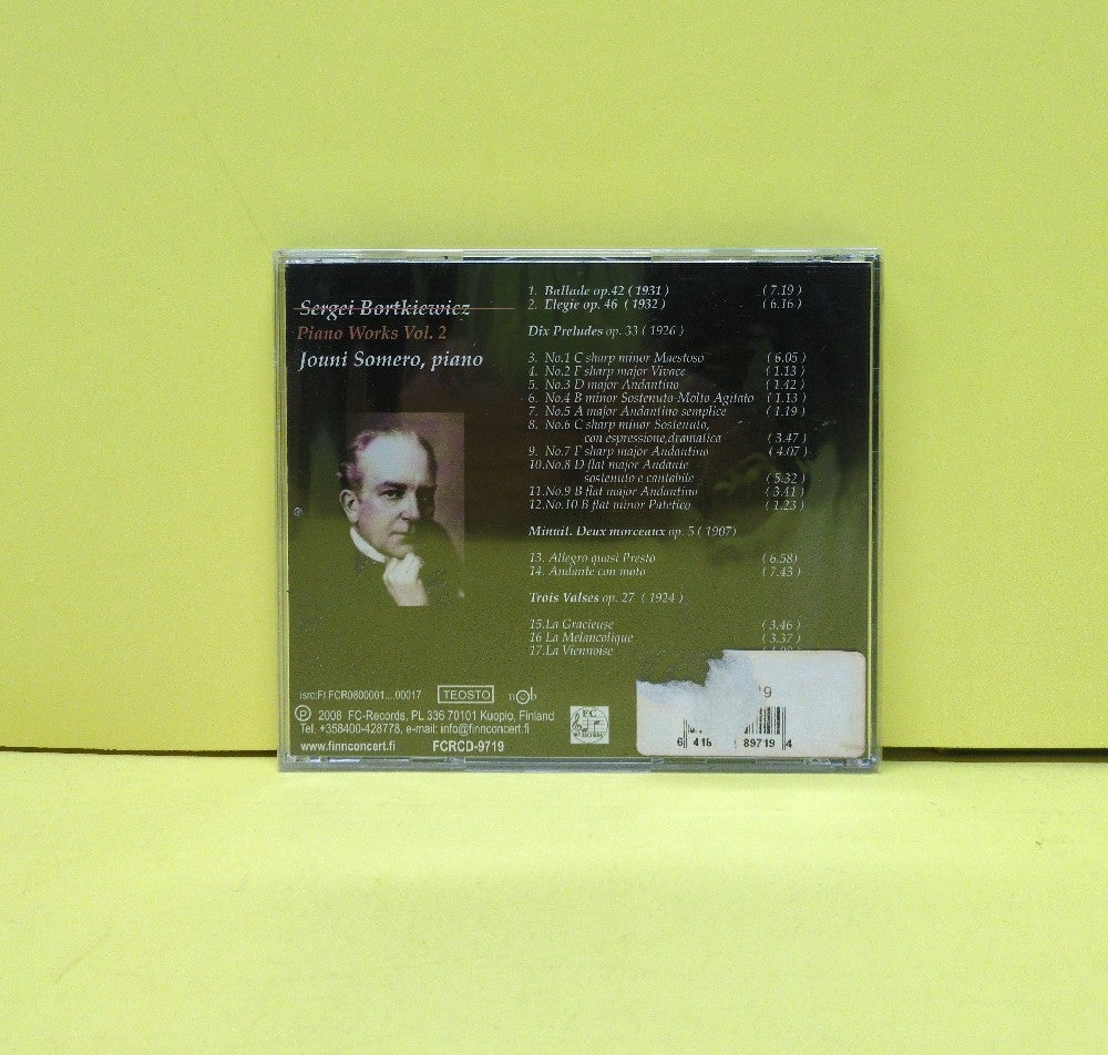 Sergei Bortkiewicz, Jouni Somero - Piano Works Vol. 2 - 2008 - FCRCD-9719 - New - Sealed - CDs - Finland Import