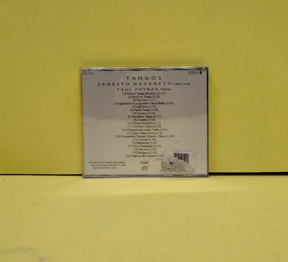 Paul Posnak - Ernesto Nazareth: Tangos - 2005 - CD-1152 - New - Sealed - CDs