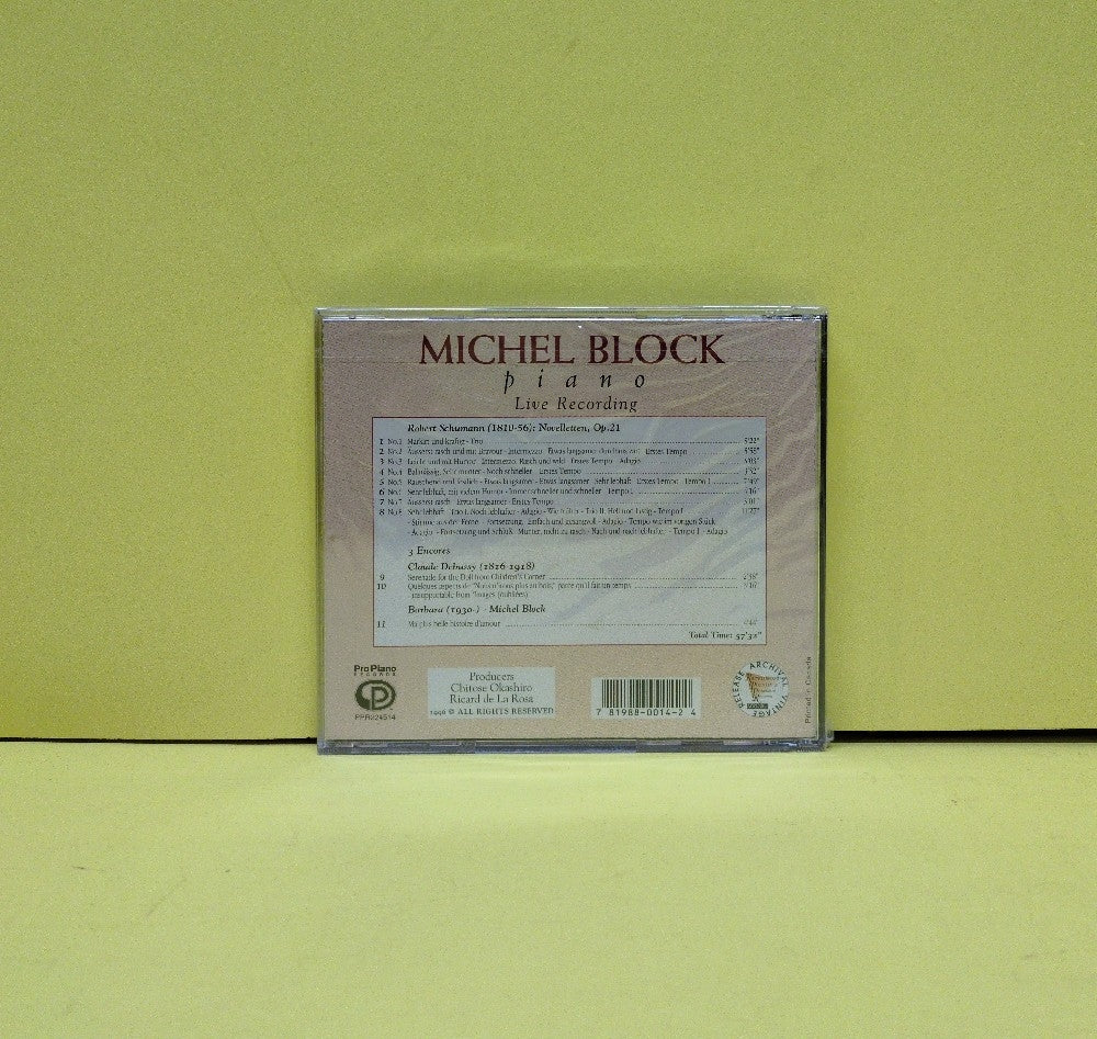 Michel Block, Robert Schumann - Schumann: Novelletten Op. 21, 3 Encores - 1996 - PPR224514 - New - Sealed - CDs