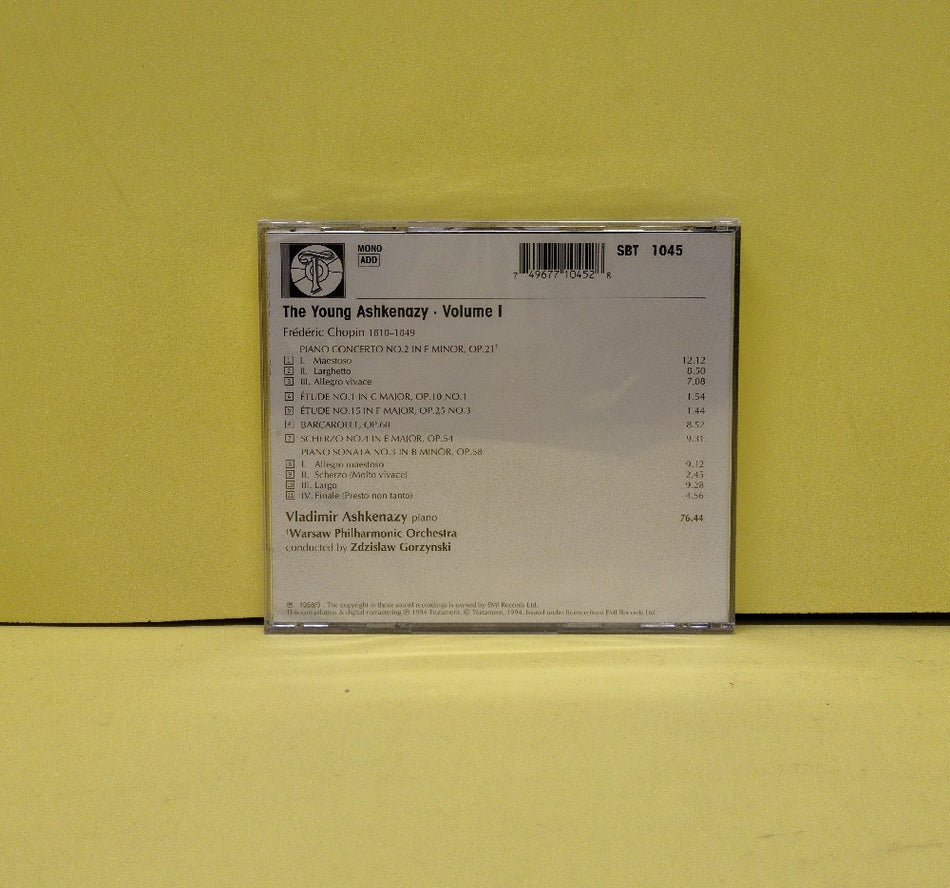 Frédéric Chopin, Vladimir Ashkenazy, Orkiestra Symfoniczna Filharmonii Narodowej, Zdzisław Górzyński - The Young Ashkenazy Volume I - 1994 - SBT 1045 - New - Sealed - CDs - European Import