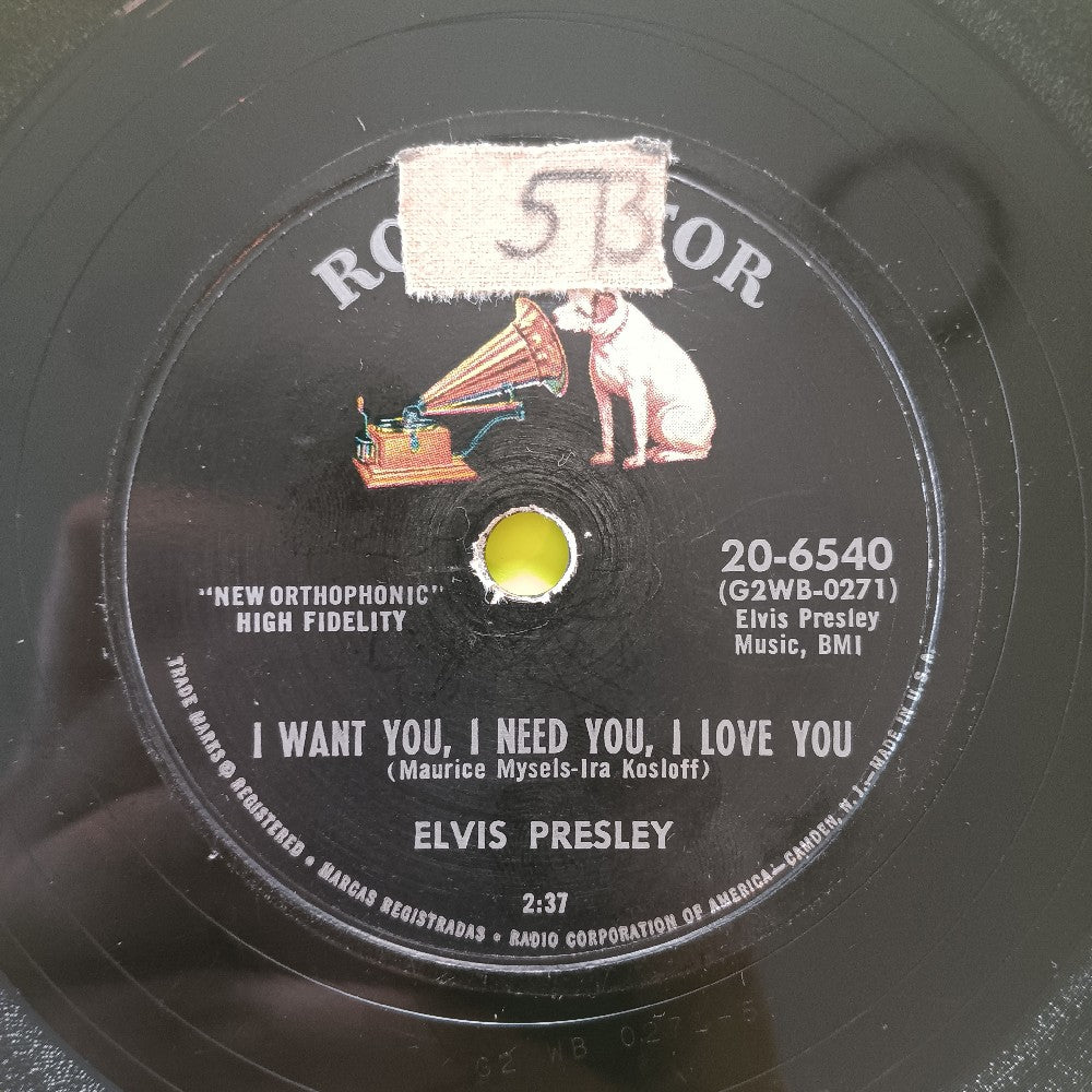 Elvis Presley  - Lot Of 5x 78 RPMs Hound Dog Heartbreak Hotel Love Me Tender - 1956 - Used - Used - Vinyl