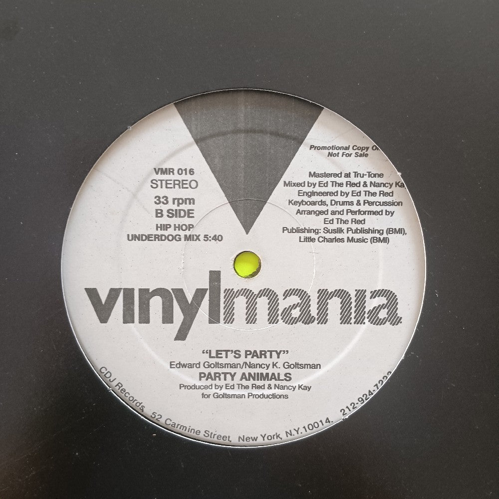 Party Animals - Let's Party 12" - 1988 - BMR 016 - Used - VG++ - Vinyl