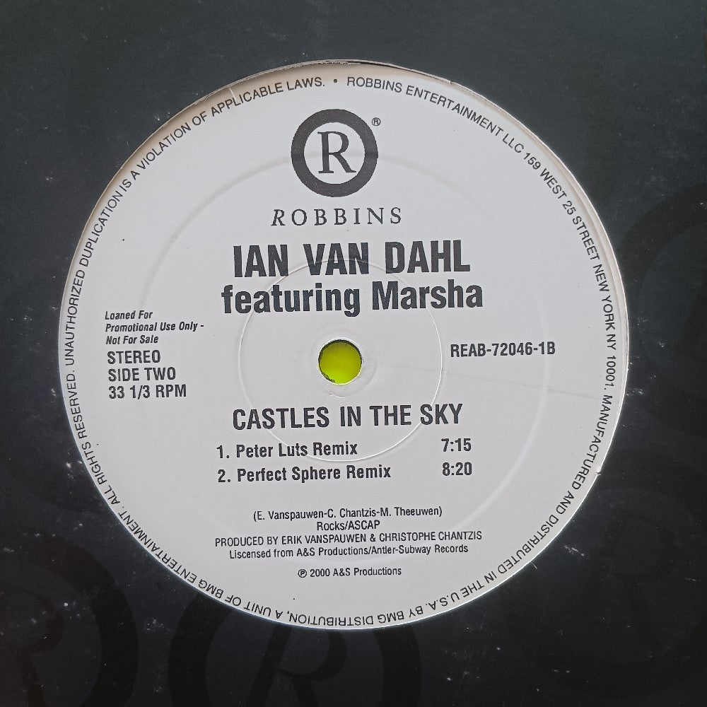 Ian Van Dahl Ft Marsha - Castles In The Sky 12" PROMO - 2000 - REAB-72046-1 - Used - VG+ - Vinyl