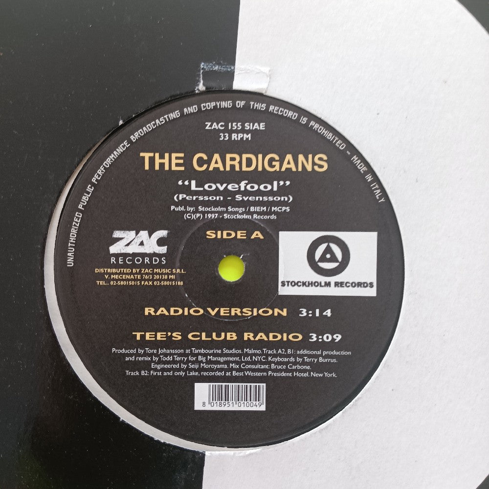 The Cardigans - Lovefool ITALY 12" - 1997 - ZAC 155 - Used - VG+ - Vinyl