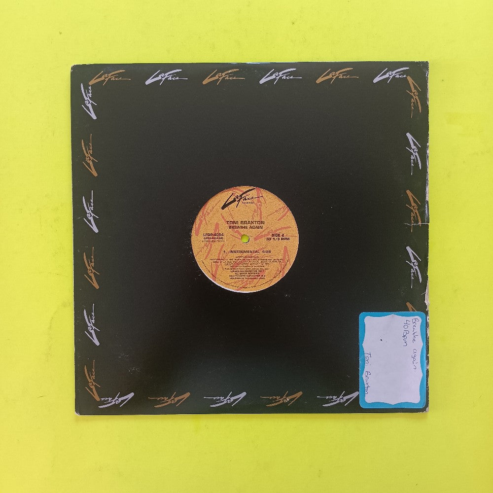 Toni Braxton - Breathe Again 12" PROMO  - 1993 - LFDP-4054 - Used - VG++ - Vinyl