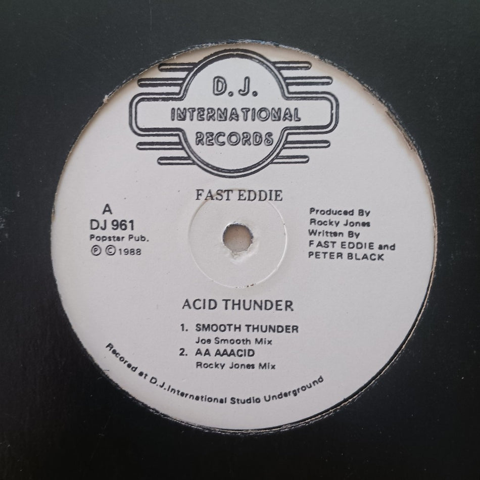 Fast Eddie - Acid Thunder 12" - 1988 - DJ 961 - Used - VG+ - Vinyl