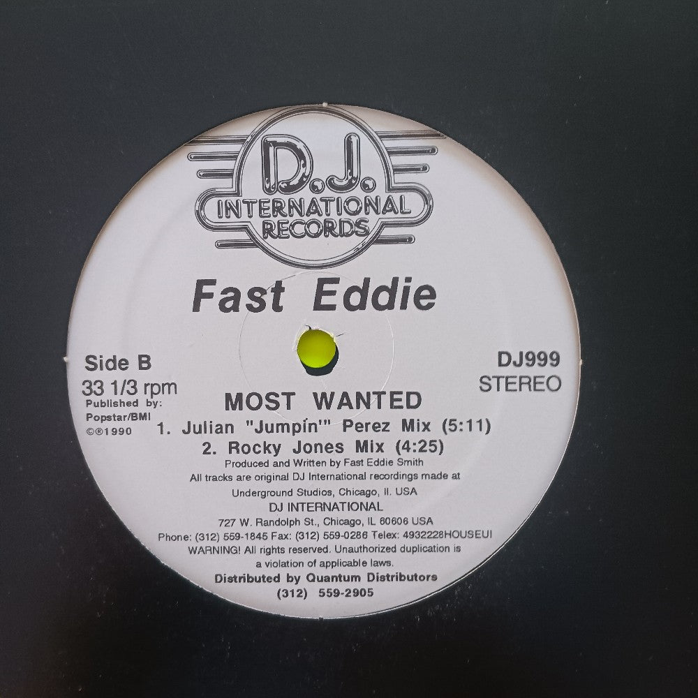 Fast Eddie - Most Wanted 12" - 1990 - DJ999 - Used - VG++ - Vinyl