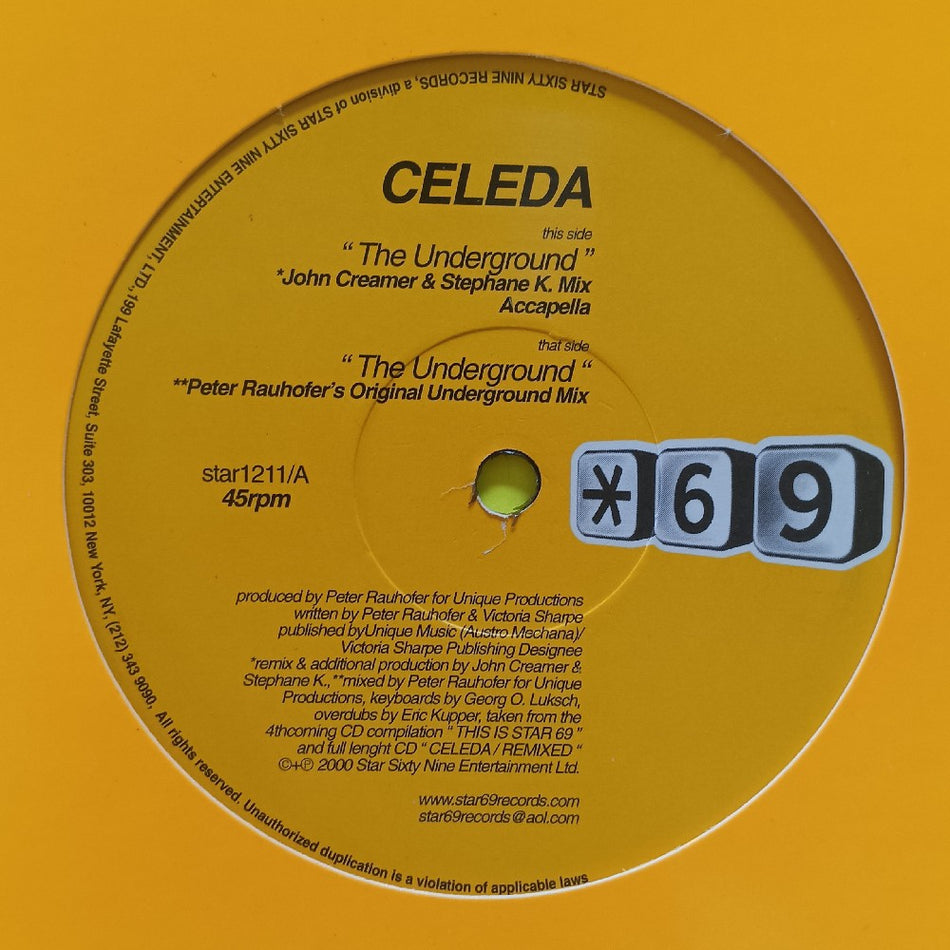 Celeda - The Underground (Part 2) 12" - 2000 - star1211 - Used - VG++ - Vinyl