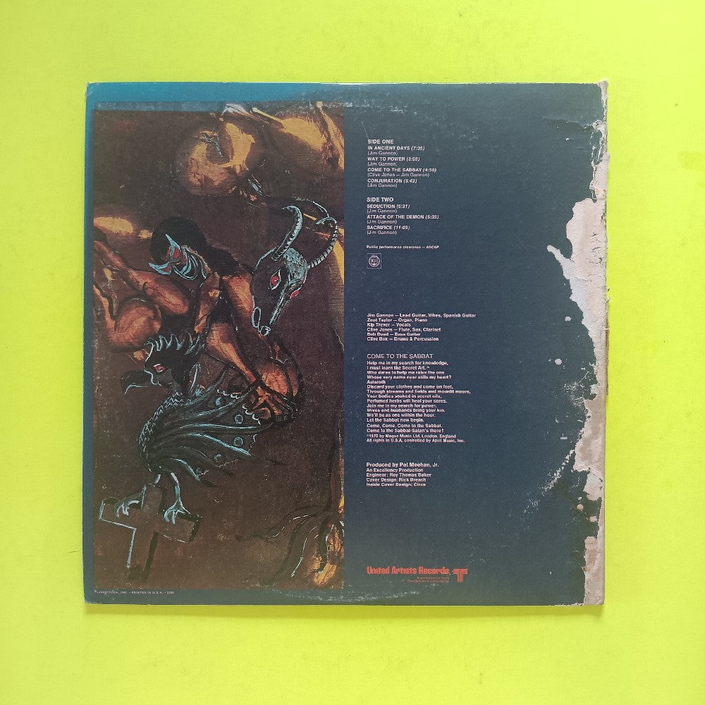 Black Widow - Sacrifice  - 1970 - UAS 6786 - Used - VG+ - Vinyl