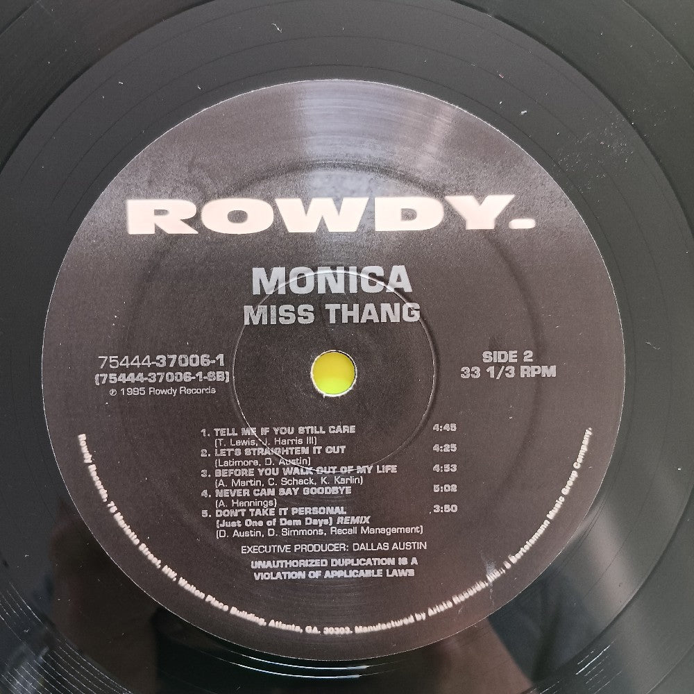 Monica - Miss Thang PROMO - 1995 - 75444-37006-1 - Used - VG++ - Vinyl