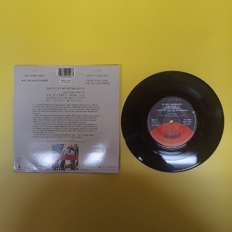 10,000 Maniacs - Eat For Two UK 7" 45 - 1989 - EKR 100 - Used - EX - Vinyl
