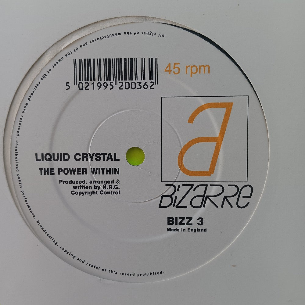 Liquid Crystal - The Power Within UK 12" - 1992 - BIZZ 3 - Used - VG+ - Vinyl