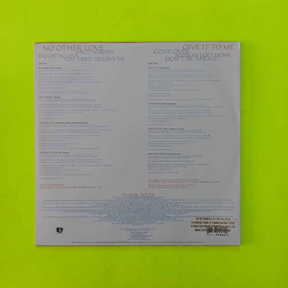 Faith Evans - Faith W HYPE  - 1995 - 78612-73003-1 - Used - EX - Vinyl