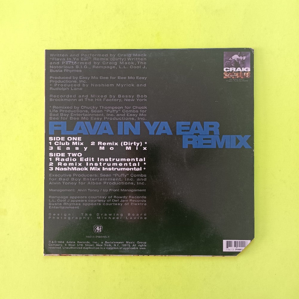 Craig Mack - Flava In Ya Ear (Remix) 12" - 1994 - 78612-79010-1 - VG++ - Vinyl