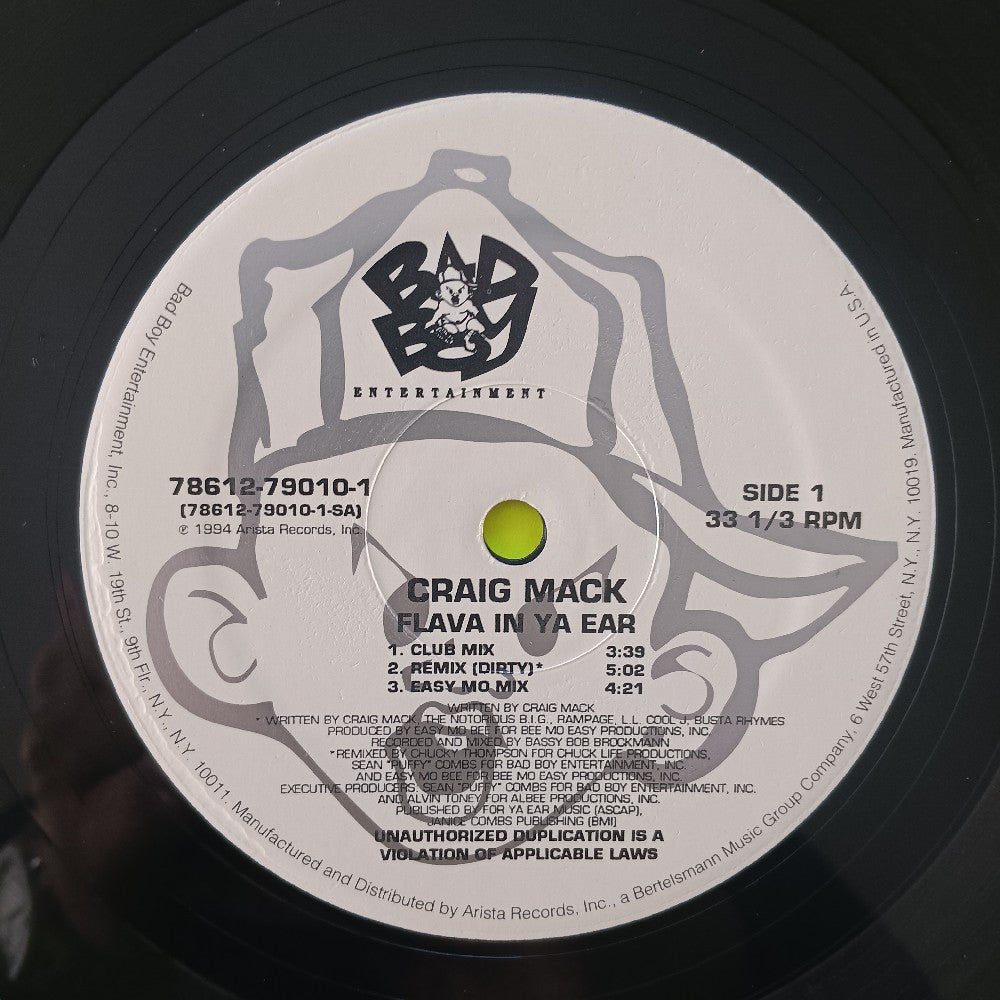Craig Mack - Flava In Ya Ear (Remix) 12" - 1994 - 78612-79010-1 - VG++ - Vinyl